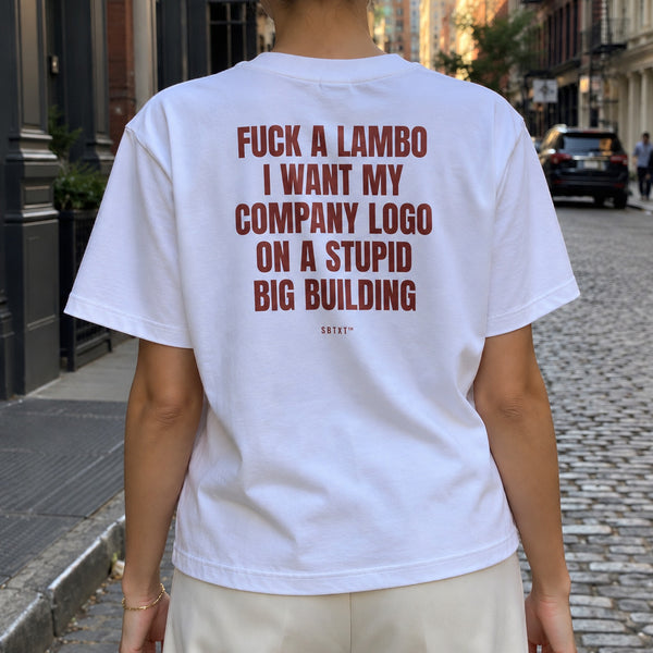 The Fuck a Lambo Tee - worn, street photo