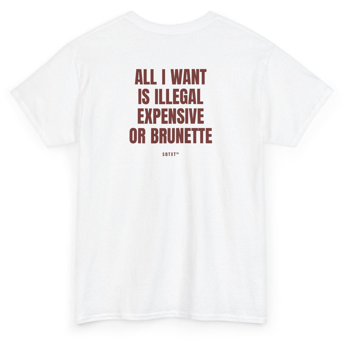 The All I Want Is Illegal Expensive or Brunette Tee - back