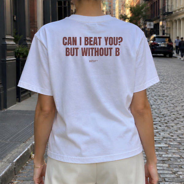 The Can I Beat You Tee - worn, street photo