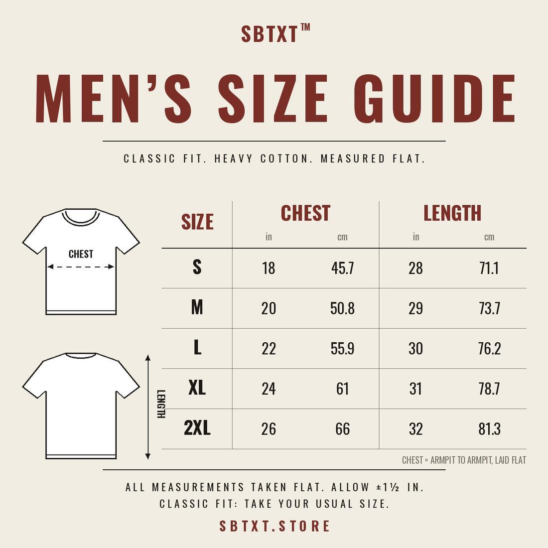 The Social Media Is Fake Tee - size guide, men's