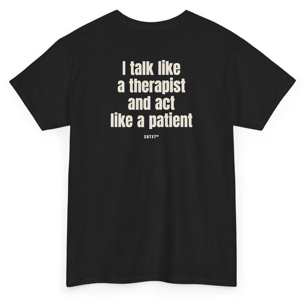 The Talk Like a Therapist Tee - back, black